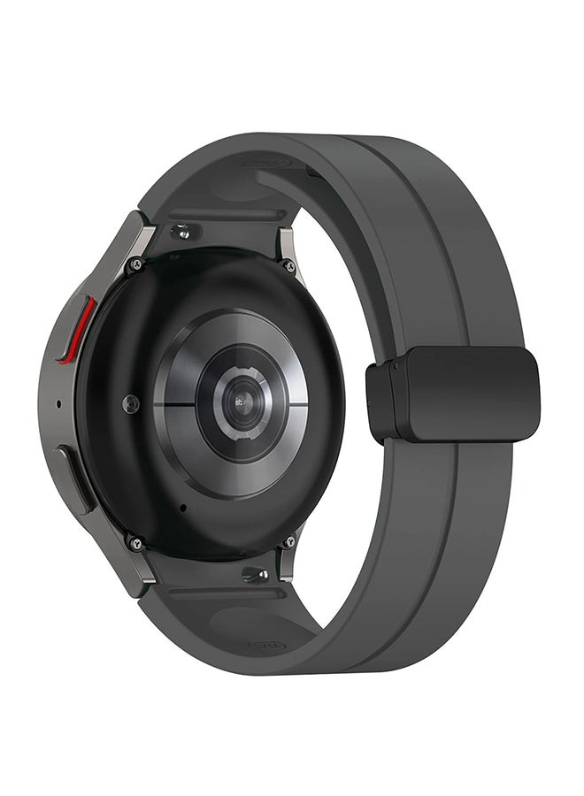 O Ozone For Samsung Galaxy Watch 7 6 5 4 FE 40mm 44mm 45mm/Galaxy Watch 6 4 Classic 43mm 47mm 42mm 46mm ,20mm Silicone  Strap with Magnetic Buckle - Grey  - Image 2