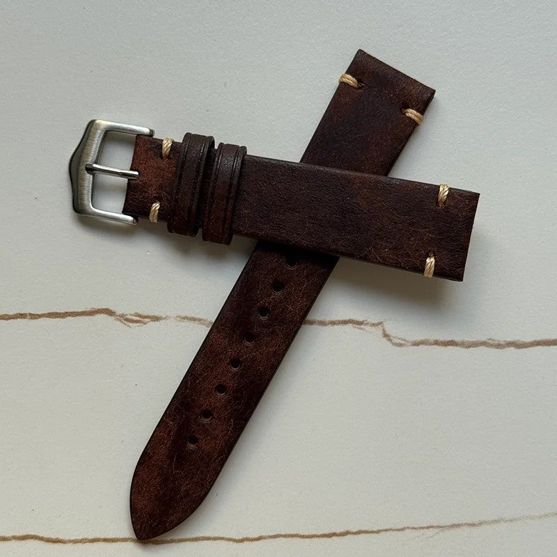 Bluejw Top Selected Italian Handmade Leather Strap Replacement for 20mm 22mm Luxury Genuine Italian Pueblo Leather Watch Band for Men – Premium Replace the Watch Strap Option - Image 1
