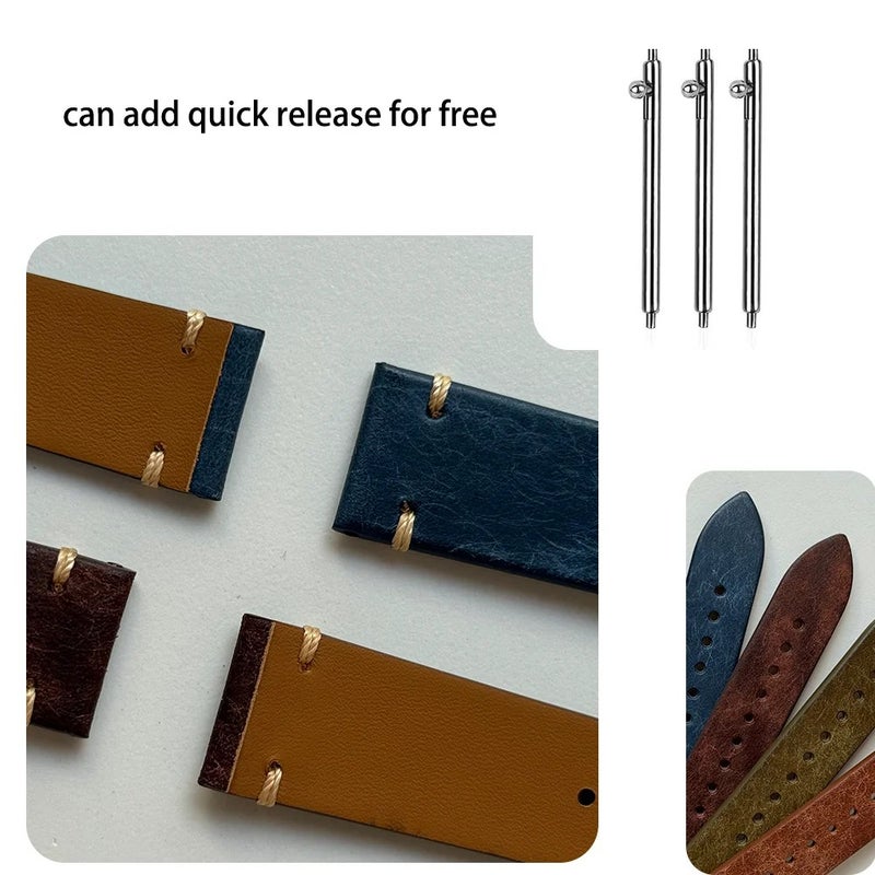Bluejw Top Selected Italian Handmade Leather Strap Replacement for 20mm 22mm Luxury Genuine Italian Pueblo Leather Watch Band for Men – Premium Replace the Watch Strap Option - Image 5