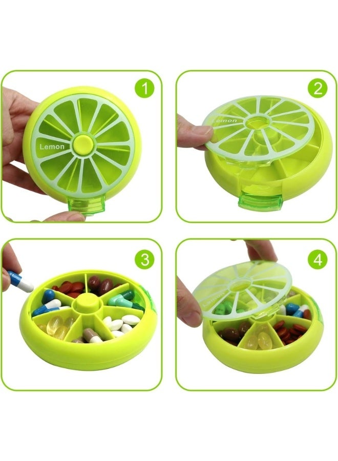 Portable Pill Box For Travel, 7 Compartments For Medicines And Vitamins, Suitable To Put In A Pocket Or Purse, Safe Storage Of Daily Doses- Green - Image 4