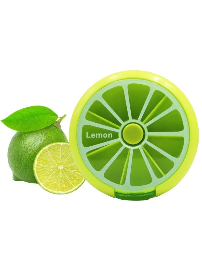 Portable Pill Box For Travel, 7 Compartments For Medicines And Vitamins, Suitable To Put In A Pocket Or Purse, Safe Storage Of Daily Doses- Green - Image 1