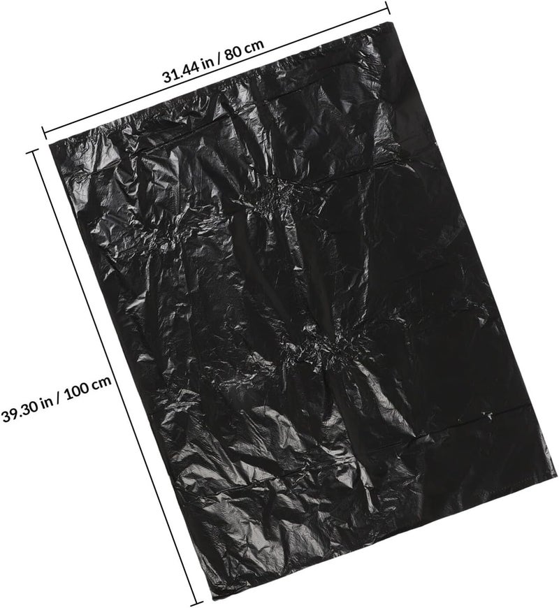 Black Trash Bags 80x100cm 2.5mil Thick Plastic Garbage Bags 25pcs Heavy-duty Trash Can Liners for Office Bathroom Bedroom Use - Image 2