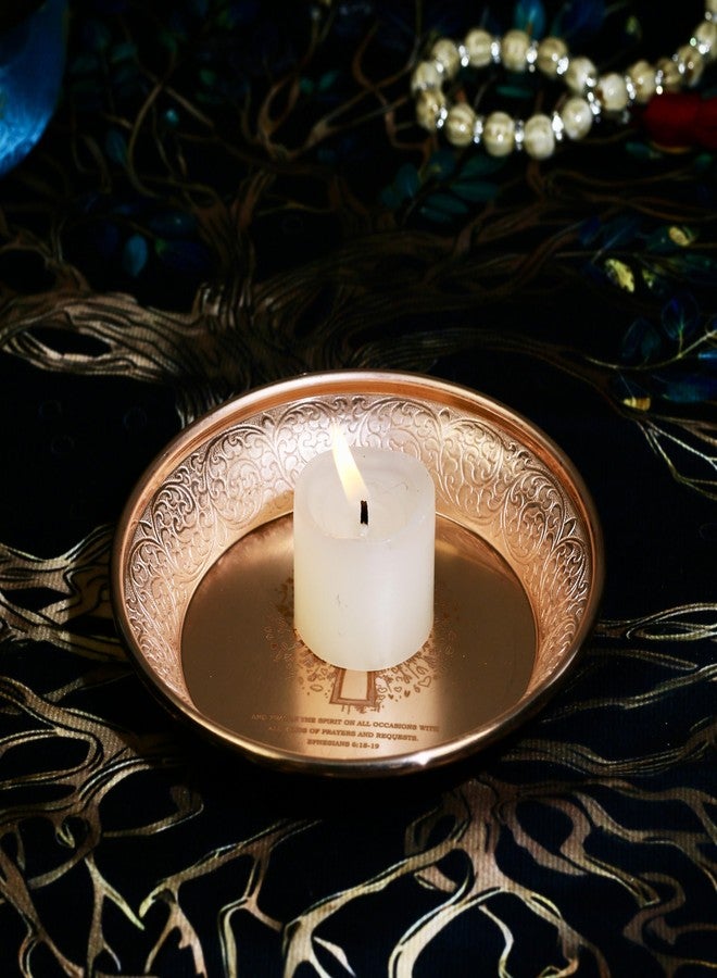 Amitofo Copper Offering Prayer Ritual Bowl Plate - Great for use Meditation,Smudging, Incense,Candle Dish, Ash Catcher,Witches,Jewelry Dish (Ephesians 6:18-19) - Image 5