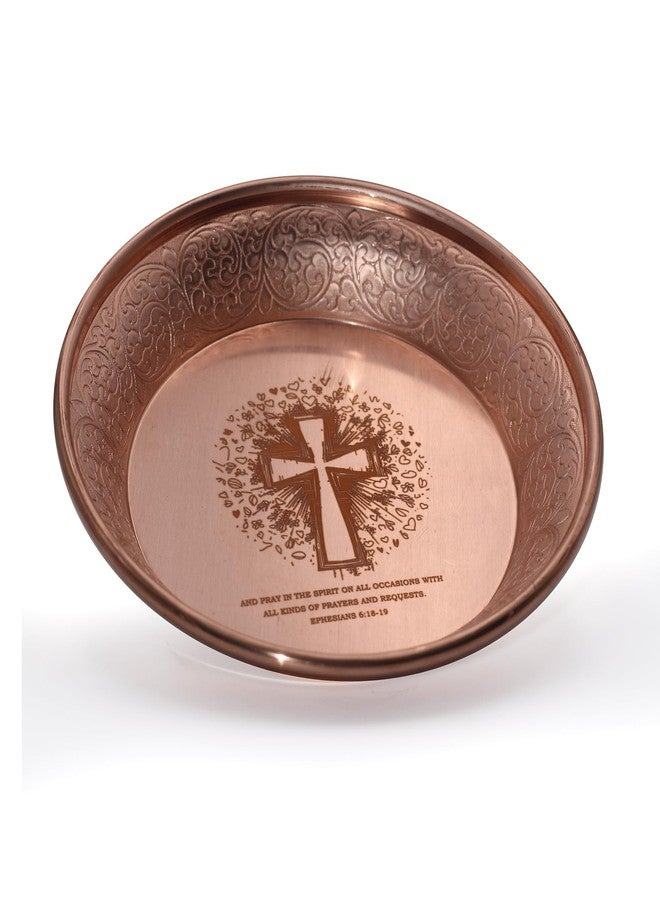 Amitofo Copper Offering Prayer Ritual Bowl Plate - Great for use Meditation,Smudging, Incense,Candle Dish, Ash Catcher,Witches,Jewelry Dish (Ephesians 6:18-19) - Image 1