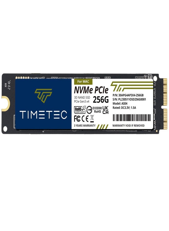 تايم تيك قرص تخزين Timetec بسعة 256 جيجابايت من نوع SSD NVMe PCIe Gen3x4 بتقنية 3D NAND TLC، سرعة قراءة تصل إلى 1950 ميجابايت/ثانية، متوافق مع أجهزة Apple MacBook Air (2013-2015، 2017)، وMacBook Pro (2013-2015)، وiMac (2013-2019)، وMac Pro (2013)، وMac Mini (2014). - Image 1