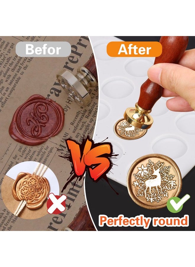 PalkSky Palksky Silicone Mat/Pad for Wax Seal Stamp, 24-Cavity Wax Sealing Mat with Removable Sticky Dots for DIY Craft Adhesive Waxing  - Image 2