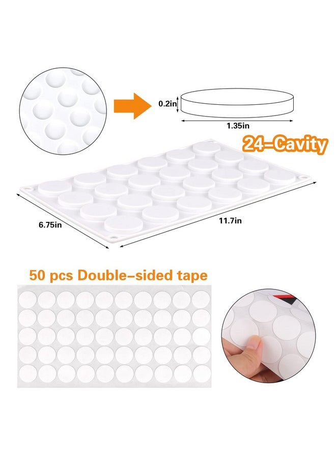 PalkSky Palksky Silicone Mat/Pad for Wax Seal Stamp, 24-Cavity Wax Sealing Mat with Removable Sticky Dots for DIY Craft Adhesive Waxing  - Image 3