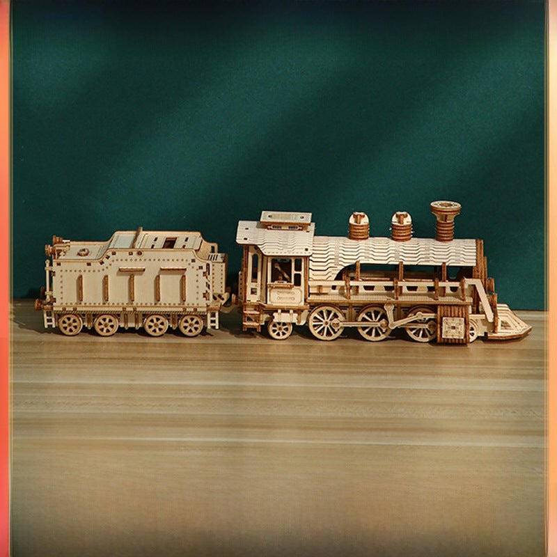 Cross-Border New Product 3D Stereo Puzzle Luxury Train Wooden Toys Educational Assembly Toys DIY Creative Ornaments(Luxury train) - Image 2