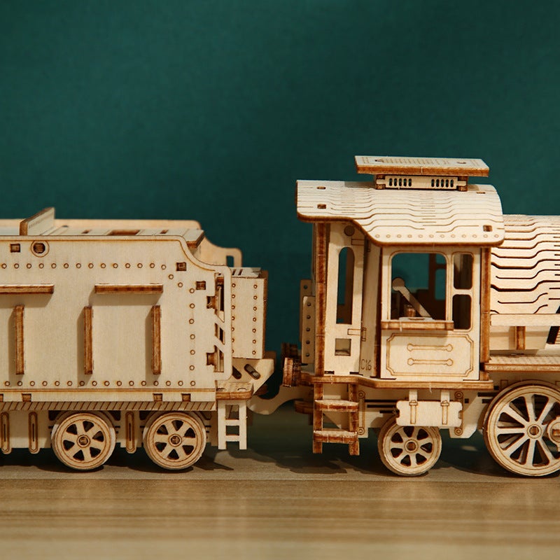 Cross-Border New Product 3D Stereo Puzzle Luxury Train Wooden Toys Educational Assembly Toys DIY Creative Ornaments(Luxury train) - Image 3