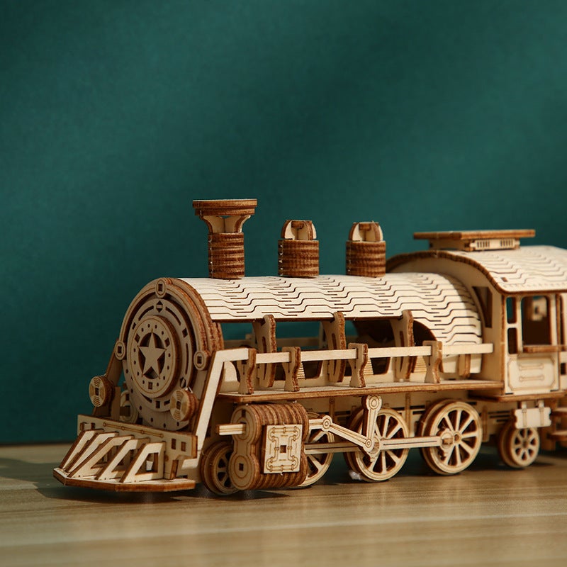 Cross-Border New Product 3D Stereo Puzzle Luxury Train Wooden Toys Educational Assembly Toys DIY Creative Ornaments(Luxury train) - Image 5