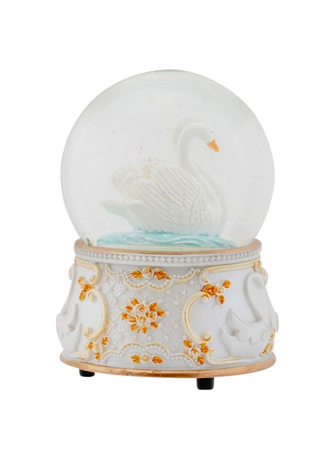 Elanze Designs Elanze Designs Graceful White Revolving Swan 100MM Sturdy Wind Up Musical Glitter Water Snow Globe Tabletop Dresser Nightstand Figurine Decoration Plays Tune Swan Lake  - Image 5