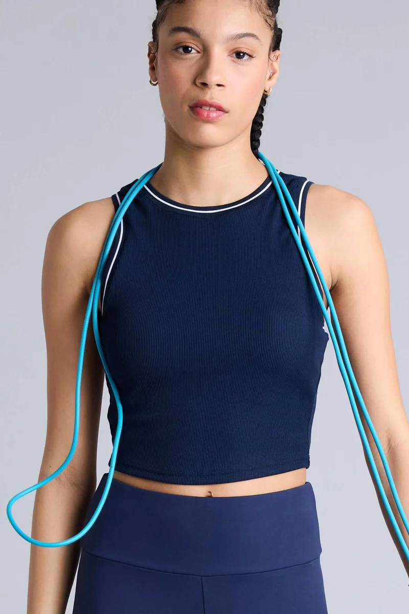 Defacto  Standard Fit Ribbed Padded Sports Tank Top for Women | Best Price UAE