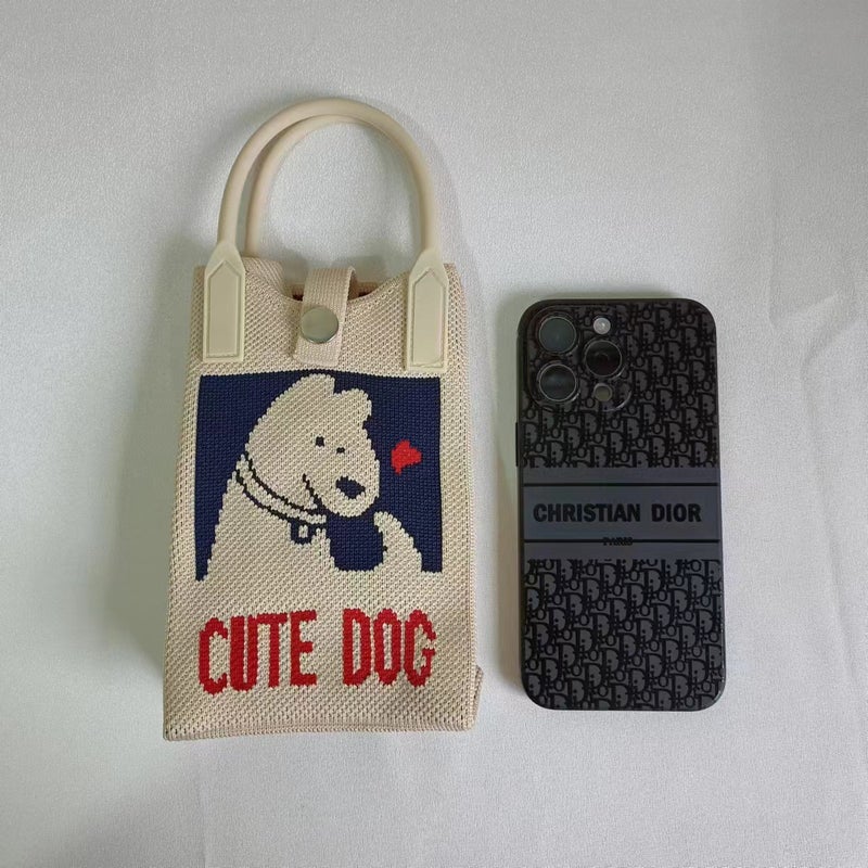 Spring And Cute Puppy Knitted Bag Women'S Personalized Design Mobile Phone Bag Women'S Spring Coin Purse Hand Bag Trendy - Image 3