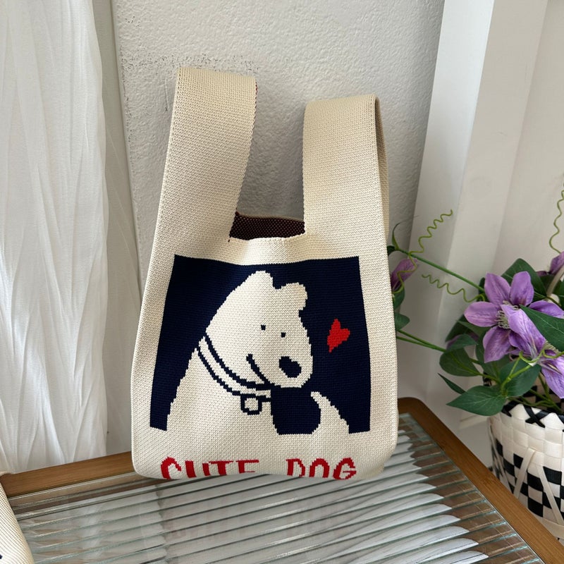 Spring And Cute Puppy Knitted Bag Women'S Personalized Design Mobile Phone Bag Women'S Spring Coin Purse Hand Bag Trendy - Image 5