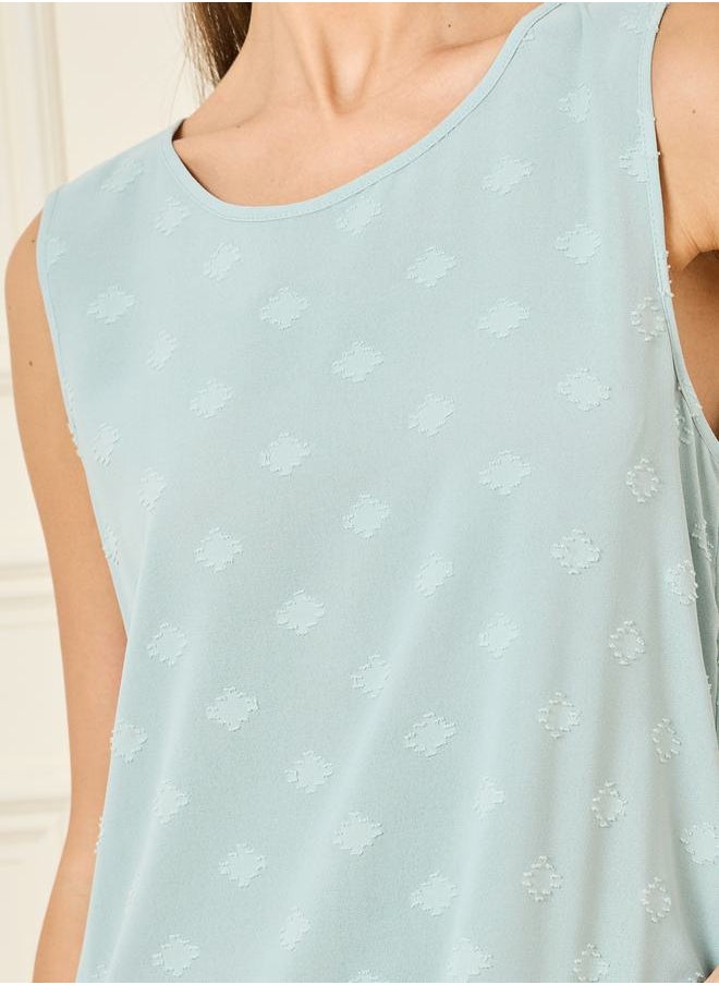 Styli - Dobby Textured Sleeveless Under Abaya Dress - Image 1