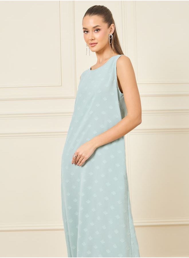 Styli - Dobby Textured Sleeveless Under Abaya Dress - Image 1