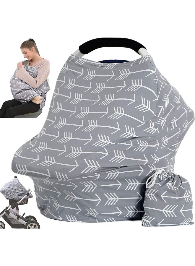 Hicoco Car seat Canopy Nursing Cover - Multi use Baby Stroller and carseat Cover, Breastfeeding Nursing Covers, Boys and Girls Shower Gifts (Classical Arrows) - Image 1