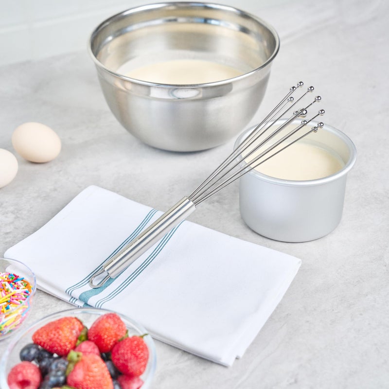 Restaurantware-German Standard 10.6 Inch Ball Whisk, 1 Dishwashable Kitchen Whisk - Ergonomic Handle, Durable, Stainless Steel Manual Egg Beater, Suitable For Whisking, Stirring, Mixing, Beating - Image 4