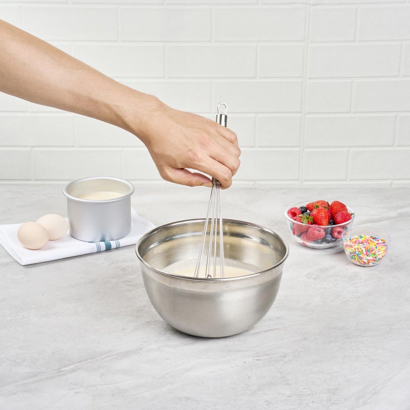 Restaurantware-German Standard 10.6 Inch Ball Whisk, 1 Dishwashable Kitchen Whisk - Ergonomic Handle, Durable, Stainless Steel Manual Egg Beater, Suitable For Whisking, Stirring, Mixing, Beating - Image 5