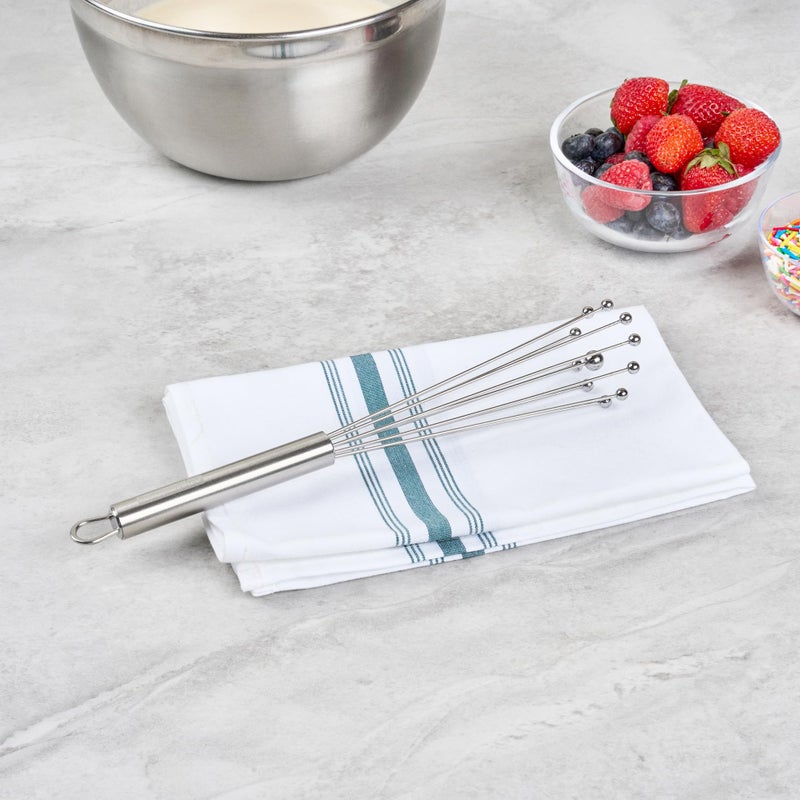 Restaurantware-German Standard 10.6 Inch Ball Whisk, 1 Dishwashable Kitchen Whisk - Ergonomic Handle, Durable, Stainless Steel Manual Egg Beater, Suitable For Whisking, Stirring, Mixing, Beating - Image 3