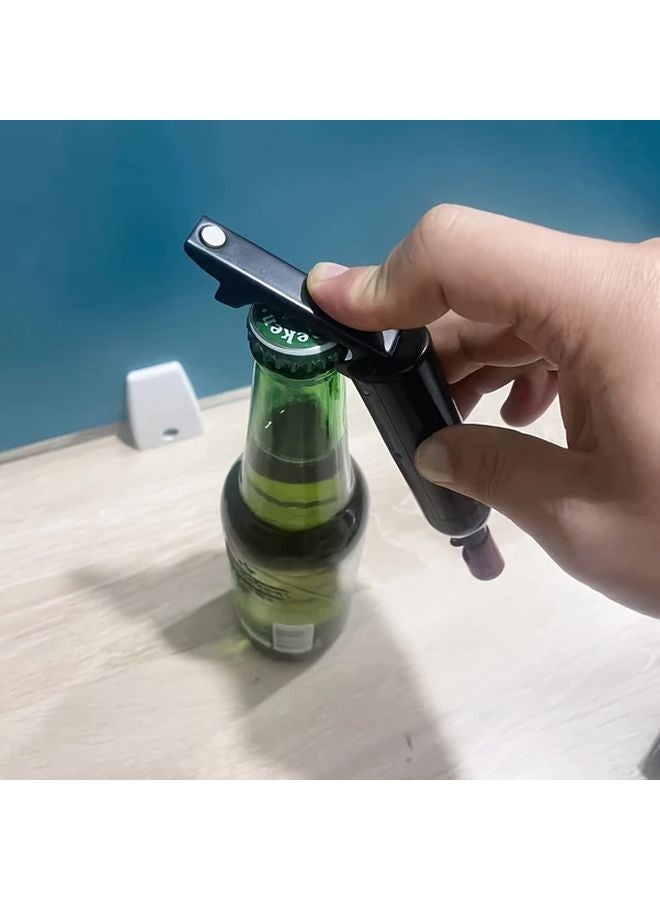 12 قطعة فتاحة زجاجات النبيذ الأسود مادة ABS فتاحة زجاجات قابلة للطي للشامبانيا والحانات - Image 2