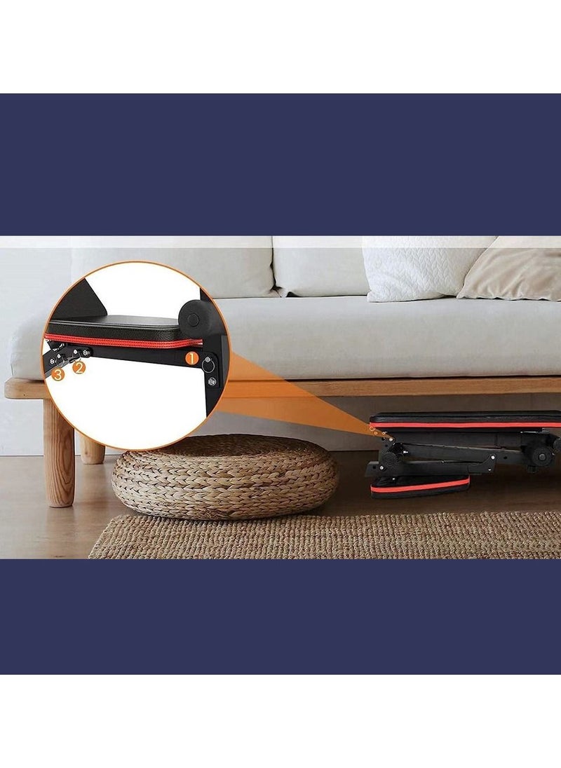 KUYING adjustable folding weight bench, folding incline down exercise bench 250KG sit-up bench with resistance band, multi-functional bench for full body exercise home fitness equipment for full body exercise, 3 seconds folding, suitable for exercise, incline, flat, sit-up