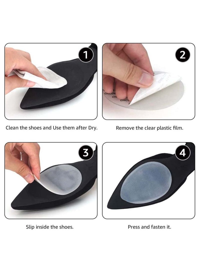 SYOSI وسادات أحذية مضادة للانزلاق، مقابض أحذية ذاتية اللصق، واقي نعل مطاطي مضاد للانزلاق للأسفل، 4 أزواج ممتازة مضادة للانزلاق - Image 4