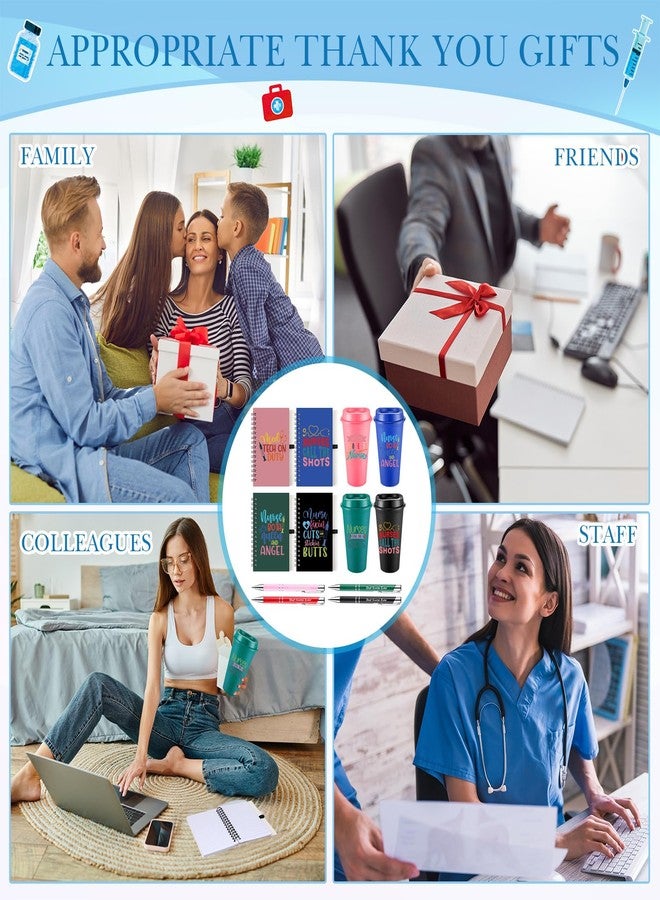 Skylety هدايا أسبوع الممرضات من سكايليتي 72 قطعة أكواب تقدير سعة 16 أونصة مع أغطية أكواب قهوة قابلة لإعادة الاستخدام دفاتر تحفيزية أقلام شكر للممرضات هدايا للممرضات للنساء والرجال (أسلوب حديث) - Image 5