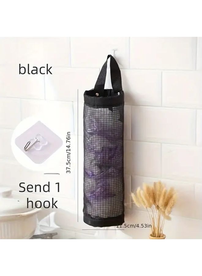 Nordic Black 4 Season Wall Mounted Plastic Bag Holder Pet Mesh Dispenser - Image 1