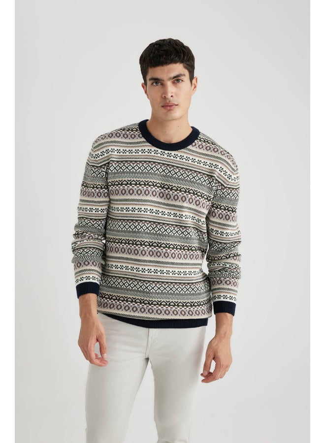 DeFacto Man Tricot Standart Fit Crew Neck Long Sleeve Pullover - Image 2