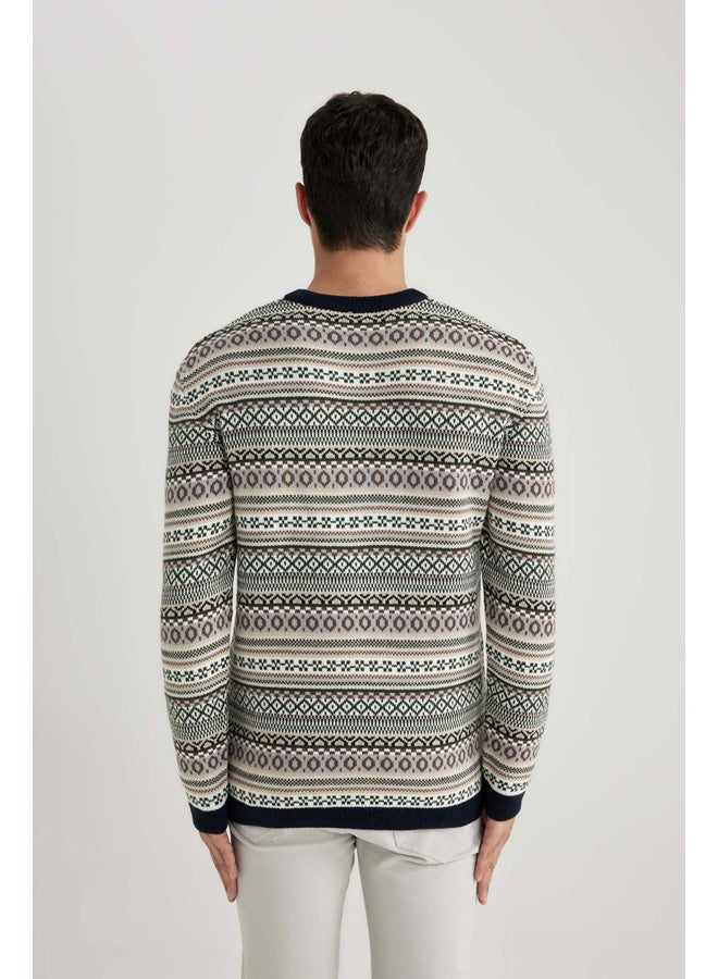 DeFacto Man Tricot Standart Fit Crew Neck Long Sleeve Pullover - Image 4