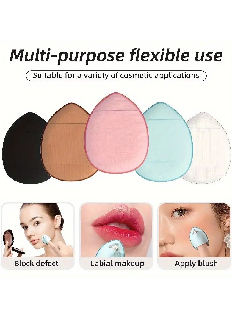 Goolsky 10 قطع إسفنجة مكياج مثلثية صغيرة إسفنجة مكياج ناعمة إسفنجة تثبيت مسحوق معدني مسحوق جسم مكياج أساس تجميلي إسفنجة أصابع للنساء - Image 2