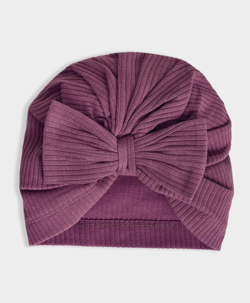 Mi Arcus Pink Knitted Cotton Turban Styel Cap for Baby Girls Kids 0-6 Months - Image 5