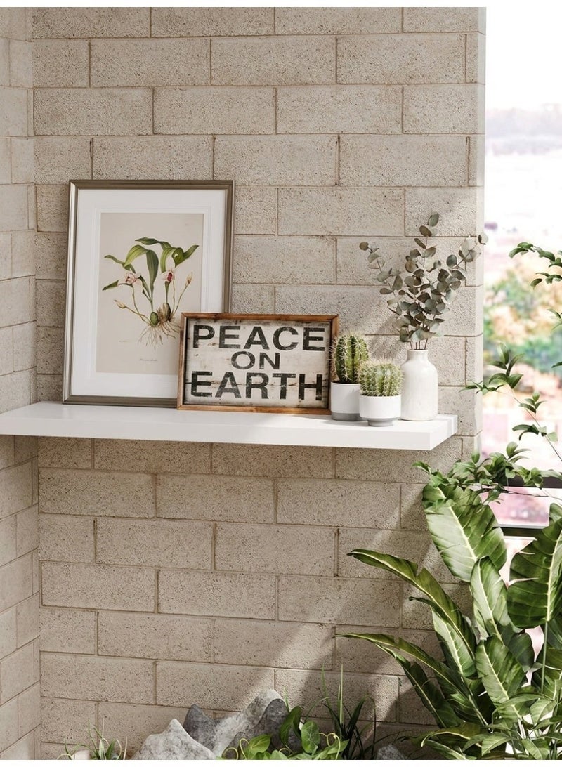 Living 120cm White Flat Wooden Wall Shelf | Concealed Mounting Floating Shelf | Multi-Purpose Home Storage Organizer - Image 3