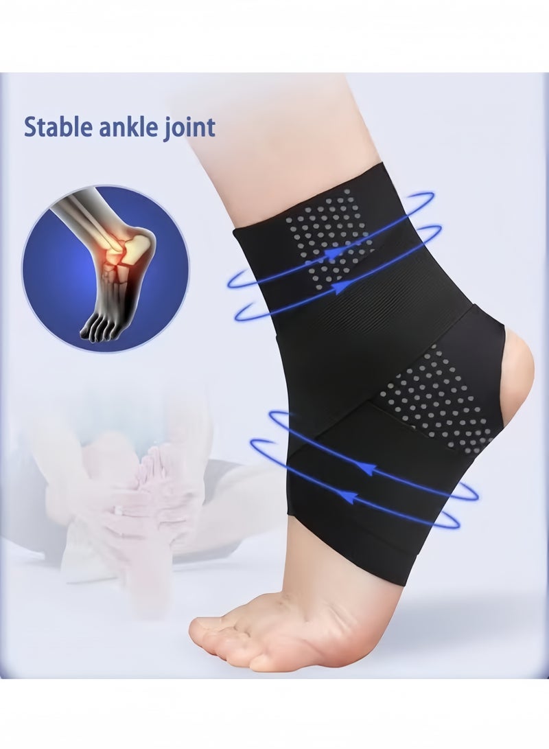 دعامة الكاحل، ضمادة لدعم الكاحل، لفافة الكاحل، ودعامة الكاحل لتخفيف التهاب اللفافة الأخمصية، جورب ضغط قابل للتعديل وجيد التهوية، حزام دعم الكاحل للرجال (XL) - Image 5