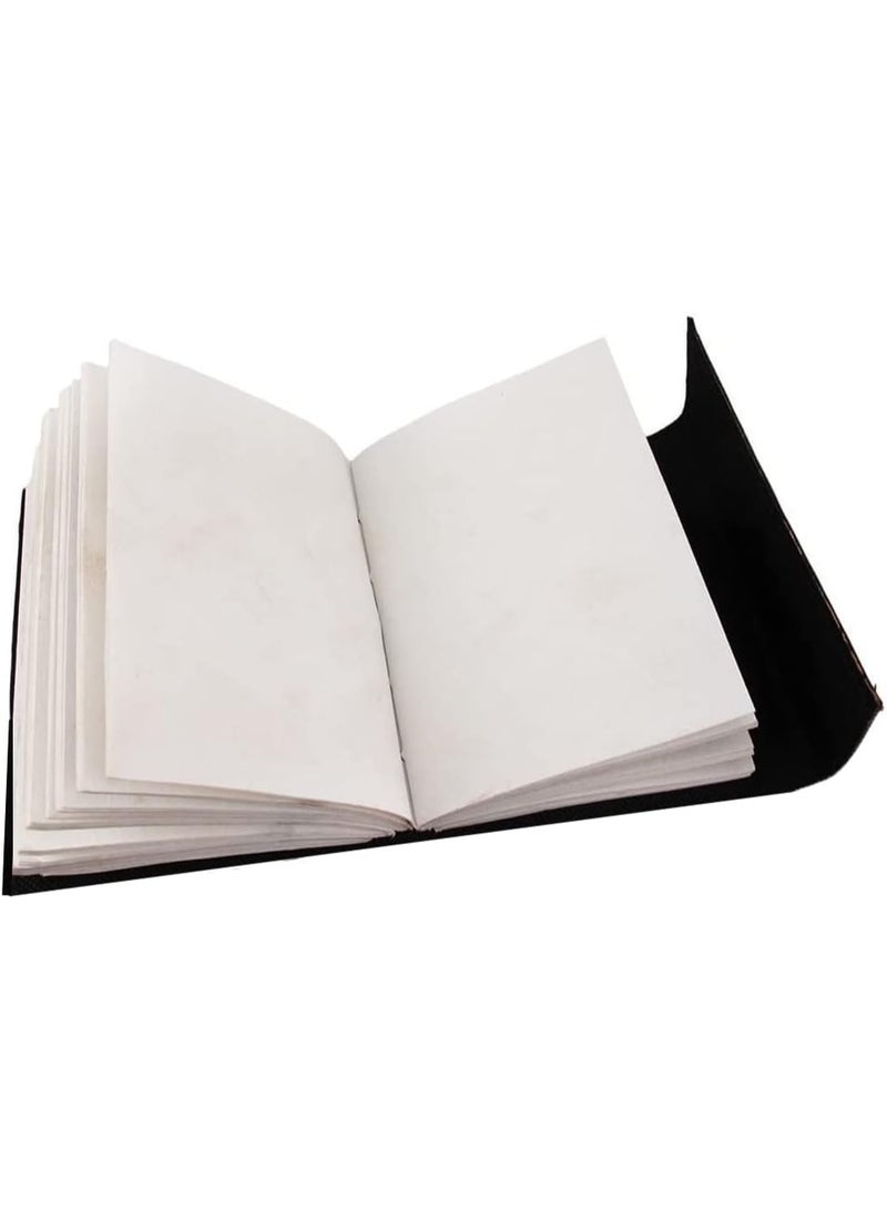 دفتر ملاحظات A5 بغلاف جلدي بتصميم سلتيك تقليدي مزين بحجر أزرق ومشبك معدني، صفحات يدوية الصنع عالية الجودة، نوت بوك فخم لتدوين اليوميات والملاحظات والرسم – مفكرة جلدية أنيقة – دفتر ملاحظات كلاسيكي – هدية مثالية - Image 5