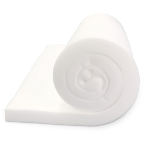 Foamy Foam 2Pack High Density 1 inch Thick, 24 inch Wide, 96 inch Long Upholstery Foam, Cushion Replacement - Image 1