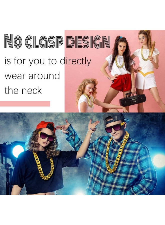 Jexine 12 Pcs Costume Rapper Chain, Hip Hop Chain Bulk Fake Necklace For Men Women 80S 90S Jewelry Punk Style, 32 Inch(Gold) - Image 4