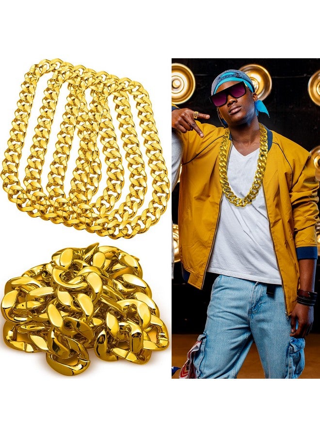 Jexine 12 Pcs Costume Rapper Chain, Hip Hop Chain Bulk Fake Necklace For Men Women 80S 90S Jewelry Punk Style, 32 Inch(Gold) - Image 2