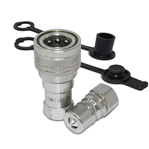 Summit Hydraulics 3/8" NPT ISO 7241-B Quick Disconnect Hydraulic Coupling/Coupler Set - Image 1