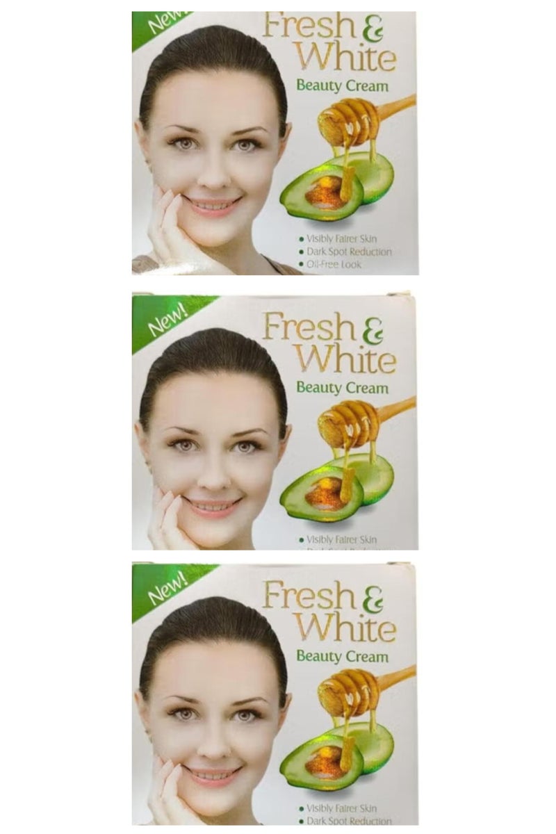 fresh & white Beauty Cream For Whitening Face & Body With Avocado & Honey 3 Pcs 3*30g