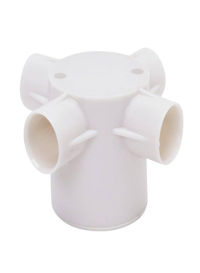 Zone Marketing Electrical PVC Junction Box Depth 4 Way 1 Inch -White Colour- Pack of 10 - Image 1