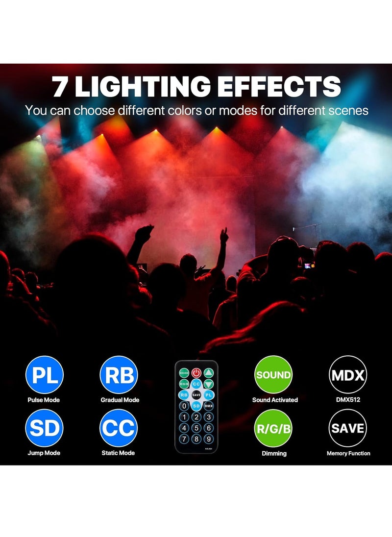 Stage Lights,36 LED Party Par Lights with Sound Activated Remote and DMX Control, Multiple RGB Lighting Effects DJ Lights