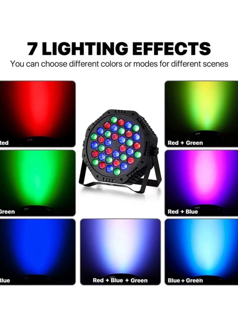 Stage Lights,36 LED Party Par Lights with Sound Activated Remote and DMX Control, Multiple RGB Lighting Effects DJ Lights