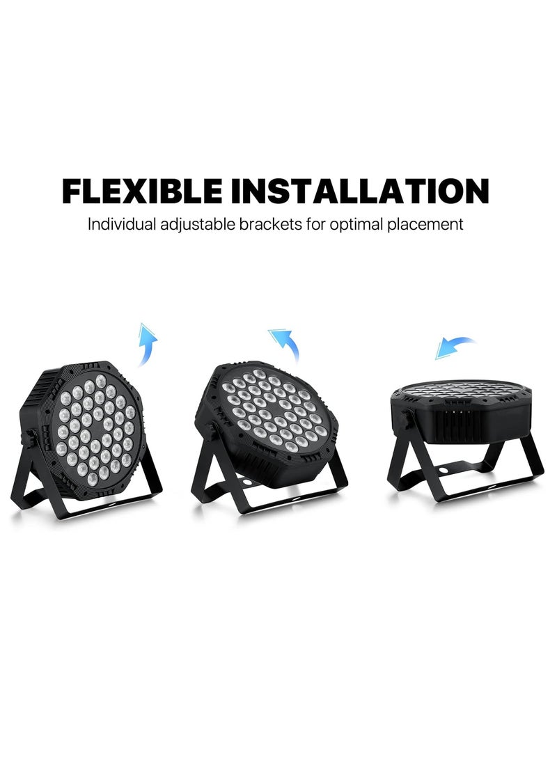Stage Lights,36 LED Party Par Lights with Sound Activated Remote and DMX Control, Multiple RGB Lighting Effects DJ Lights