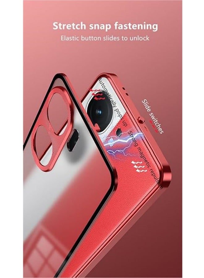 Case Compatible with IQOO NEO 9/9 Pro, Magnetic Metal Frame+Matte Translucent Tempered Glass Back, Non Slip Shockproof Case with Camera Protector - Image 2