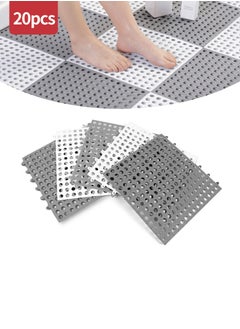 Set of 20 Bath Mats Anti-slip Shower Mat,30 x 30 cm PVC Bathtub Shower Floor Mat with Drainage Holes Floor Mat for Home Bathroom, Kitchen, Swimming Pool, Wet Area (10pcs Grey + 10pcs White) - pzsku/Z1AB2E22F8F823B6F4471Z/45/_/1735539961/1df7a262-7495-454c-b432-23685fe3a919