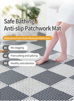 Set of 20 Bath Mats Anti-slip Shower Mat,30 x 30 cm PVC Bathtub Shower Floor Mat with Drainage Holes Floor Mat for Home Bathroom, Kitchen, Swimming Pool, Wet Area (10pcs Grey + 10pcs White) - pzsku/Z1AB2E22F8F823B6F4471Z/45/_/1735539971/1b784bbd-13f7-42c2-a8d6-cc6644b2e45a