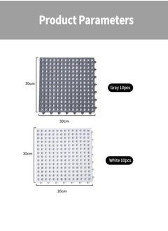 Set of 20 Bath Mats Anti-slip Shower Mat,30 x 30 cm PVC Bathtub Shower Floor Mat with Drainage Holes Floor Mat for Home Bathroom, Kitchen, Swimming Pool, Wet Area (10pcs Grey + 10pcs White) - pzsku/Z1AB2E22F8F823B6F4471Z/45/_/1735539981/18352736-d5c0-406b-9df5-2b7dcfd73932