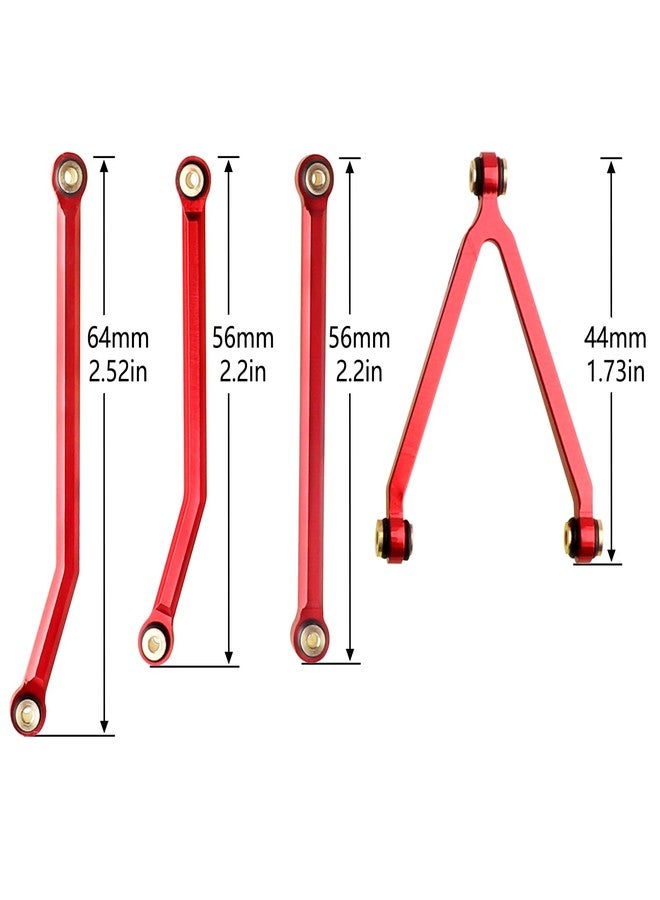 AllinRC High Clearance Chassis Links Set for SCX24 Bronco JLU C10 AXI00001 AXI00002 Axial 1/24 RC Crawler Car (Red) - Image 2